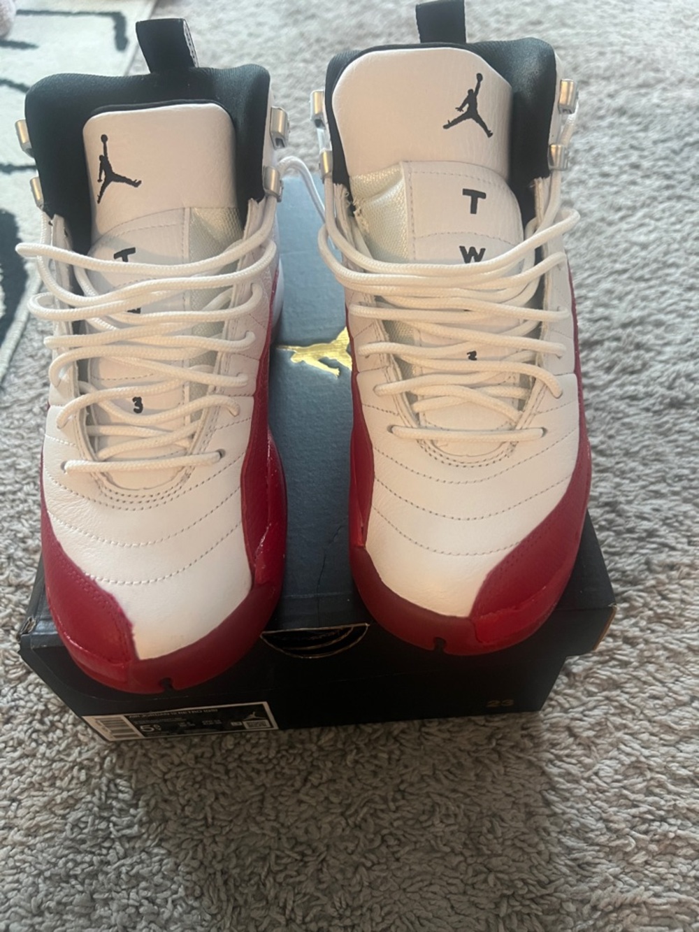 Jordan Kids White and Red Sneakers